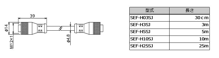 SEF-H25SJ 外形寸法図