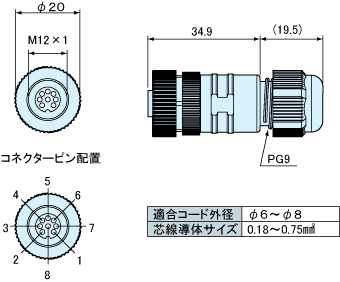 SEF-CS8 外形寸法図