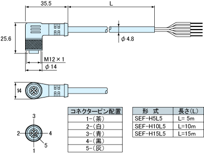 SEF-H10L5 外形寸法図