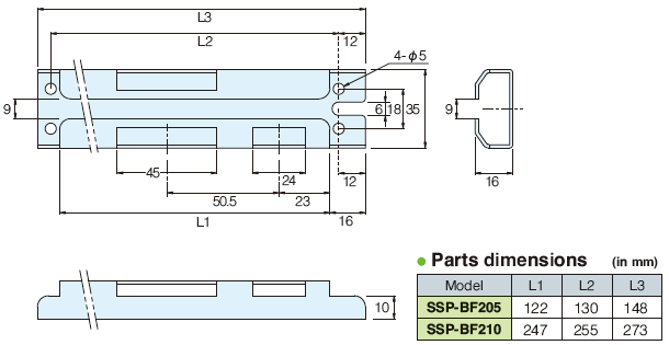 SSP-BF205 Dimension