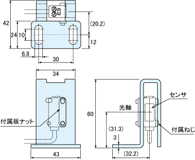 GN-PCB1 外形寸法図