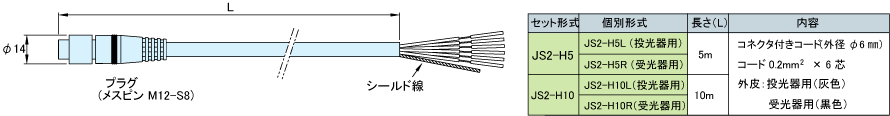 JS2-H5L JS2-H5R 外形寸法図